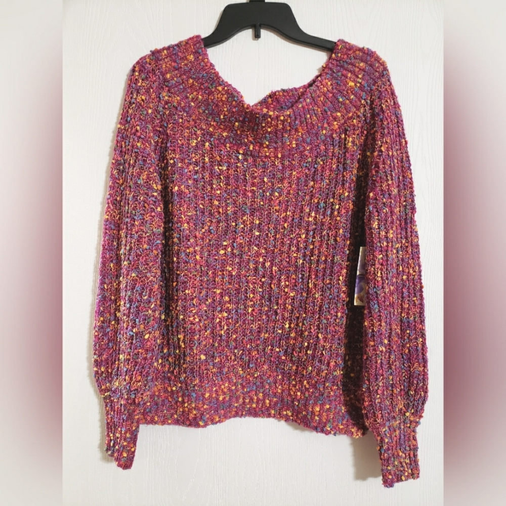 EE:Some Colorful Popcorn Sweater NWT